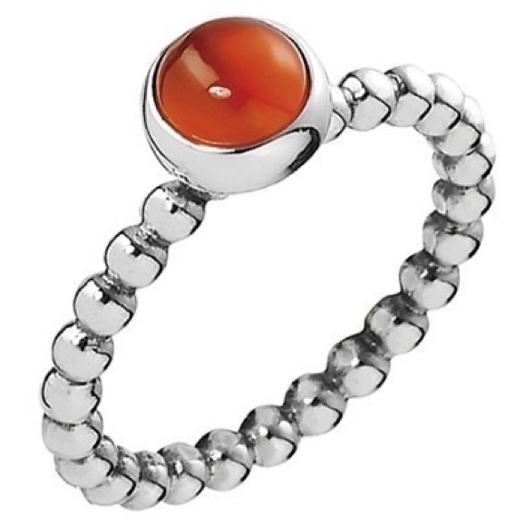 ♦️RARE♦️RETIRED♦️AUTHENTIC PANDORA CARNELIAN BUBBLE TWIST RING - Picture 4 of 11